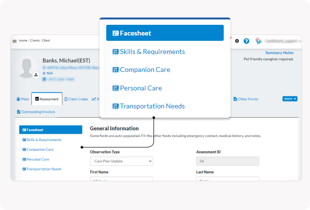 Home Care Client Assessment and Care Plan - CareSmartz360
