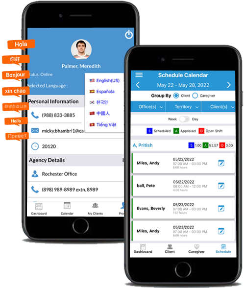 Mobile apps for caregivers and home care agencies