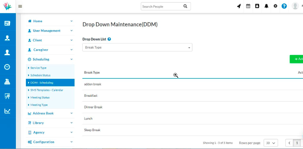 Drop Down Maintenance Scheduling in New Update