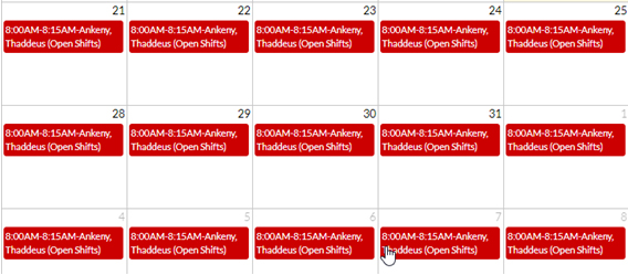 Recurrence Schedule Assignment 