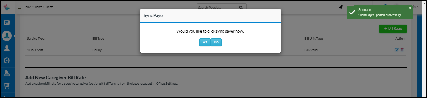 Sync Payer When Configurations Updated