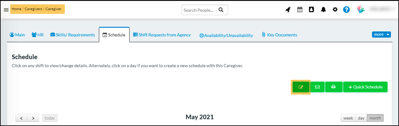 Ability to edit multiple schedules from caregivers calender- CareSmartz360 Software Update