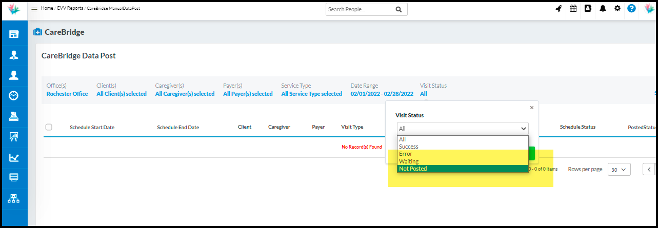 Sandata EVV Configuration Screen Updates