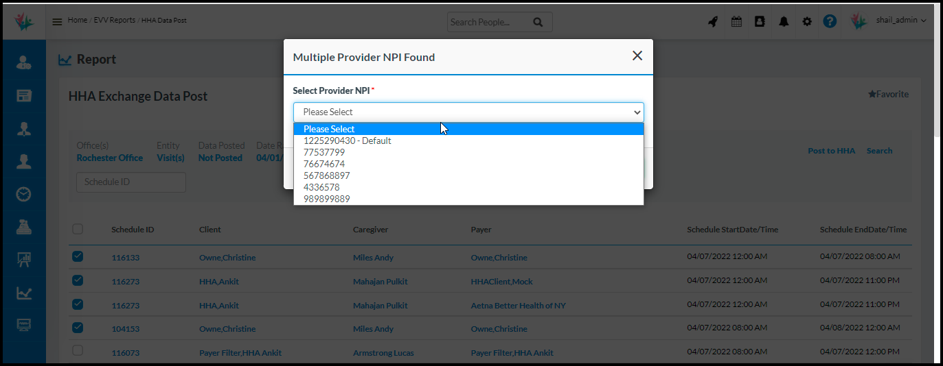Sandata EVV Configuration Screen Updates