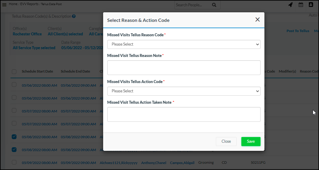 Sandata EVV Configuration Screen Updates