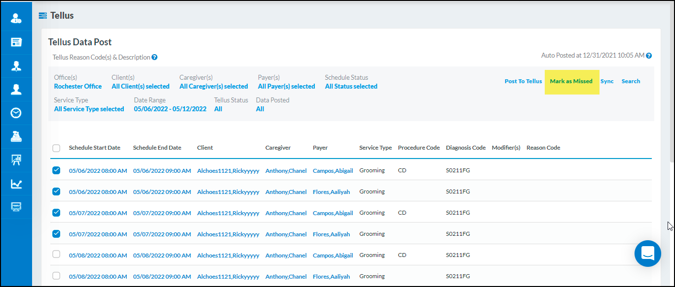 Sandata EVV Configuration Screen Updates