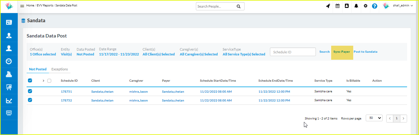 Home health integration with Sandata in Rhode Island