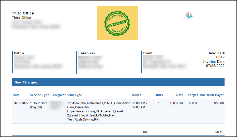 Overpaid Invoices Update For Agency User