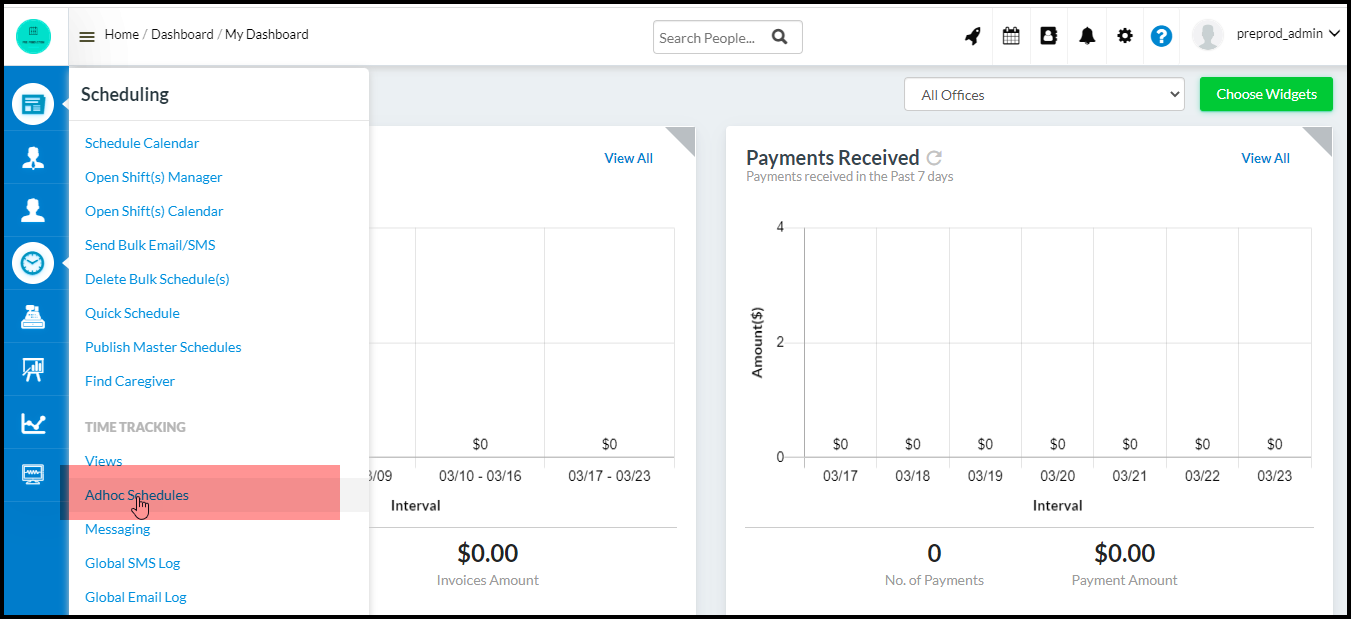 Caregiver App Ad hoc Scheduling