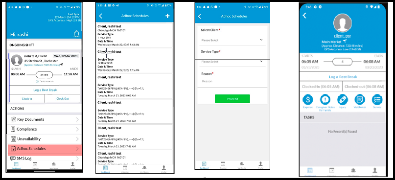 Update in Caregiver Scheduling app & portal