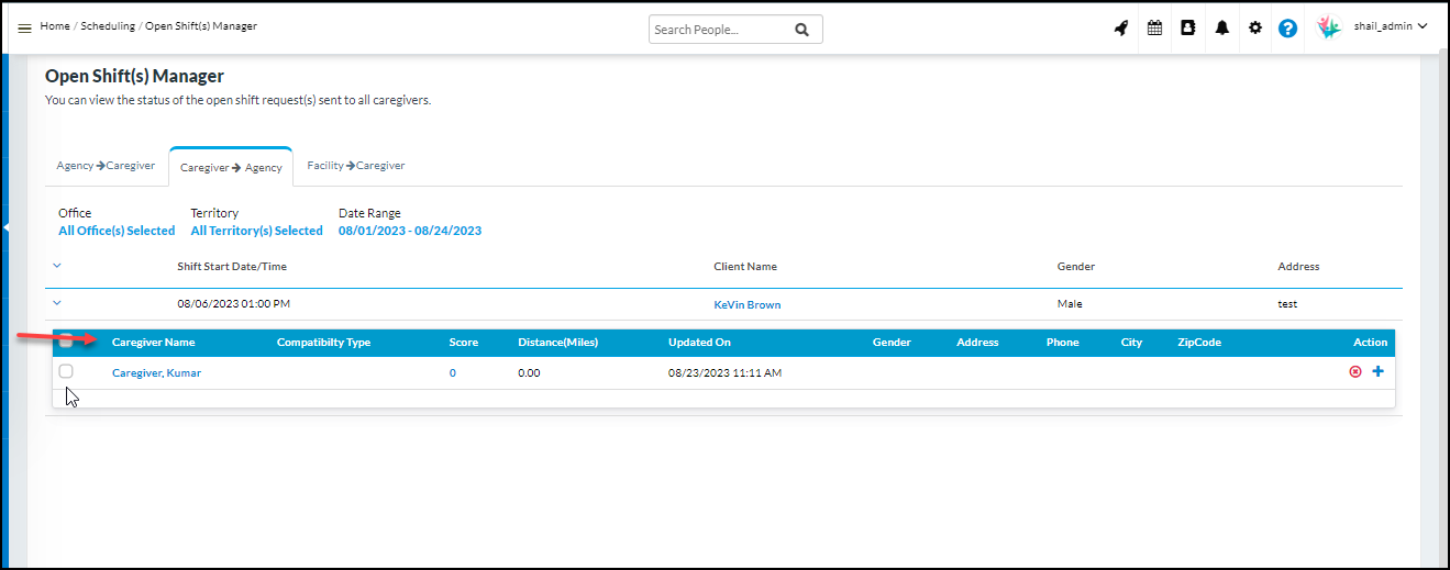 CareSmartz360 Open-Shift Manager Tab Updates
