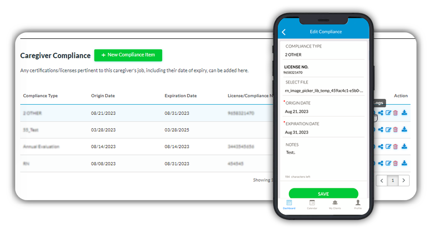Caregiver Compliance Management App