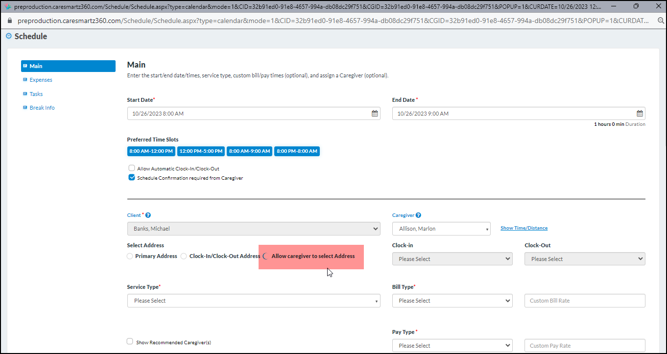 CareSmartz360 Caregiver Scheduling Updates