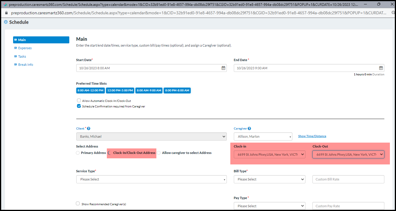 CareSmartz360 Caregiver Schedule Updates