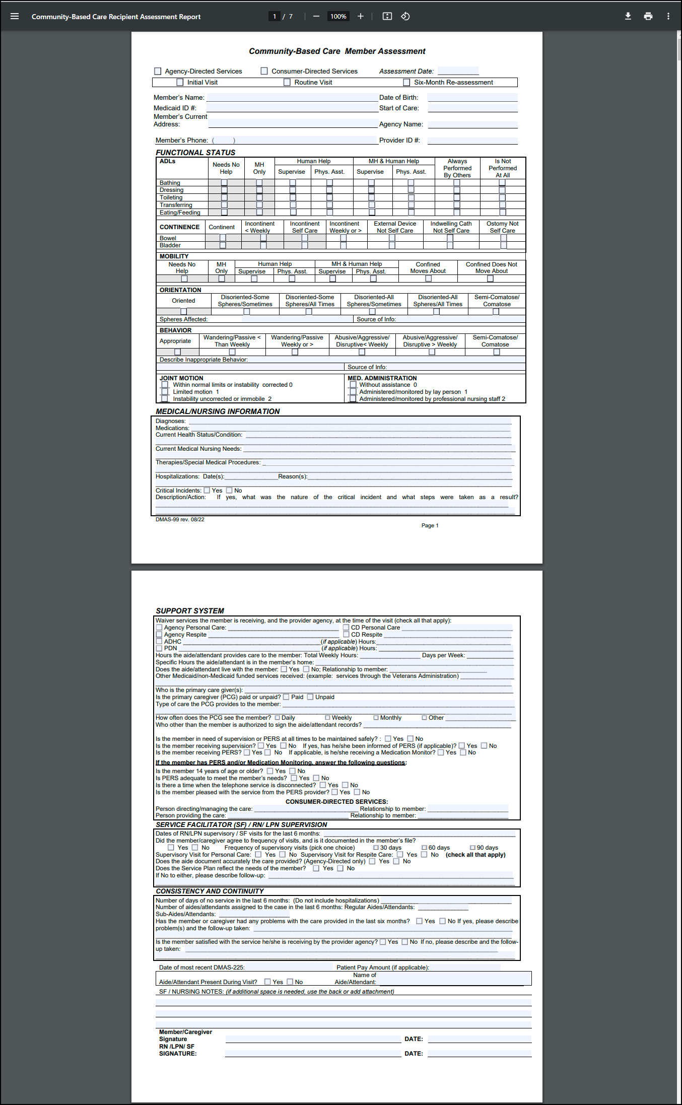 Updates in CareSmartz360 Caregiver Custom Form