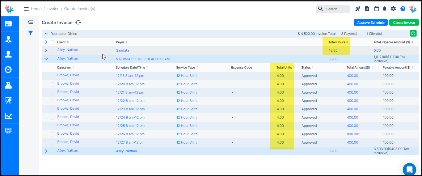 CareSmartz360 Home Care Software Invoice Updates