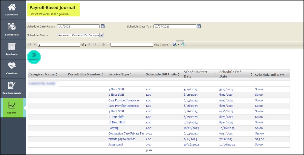 CareSmartz360 Payroll Report Update