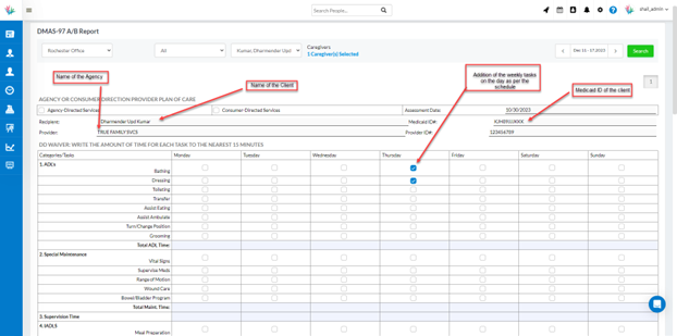 Updates in CareSmartz360 DMAS reports Software