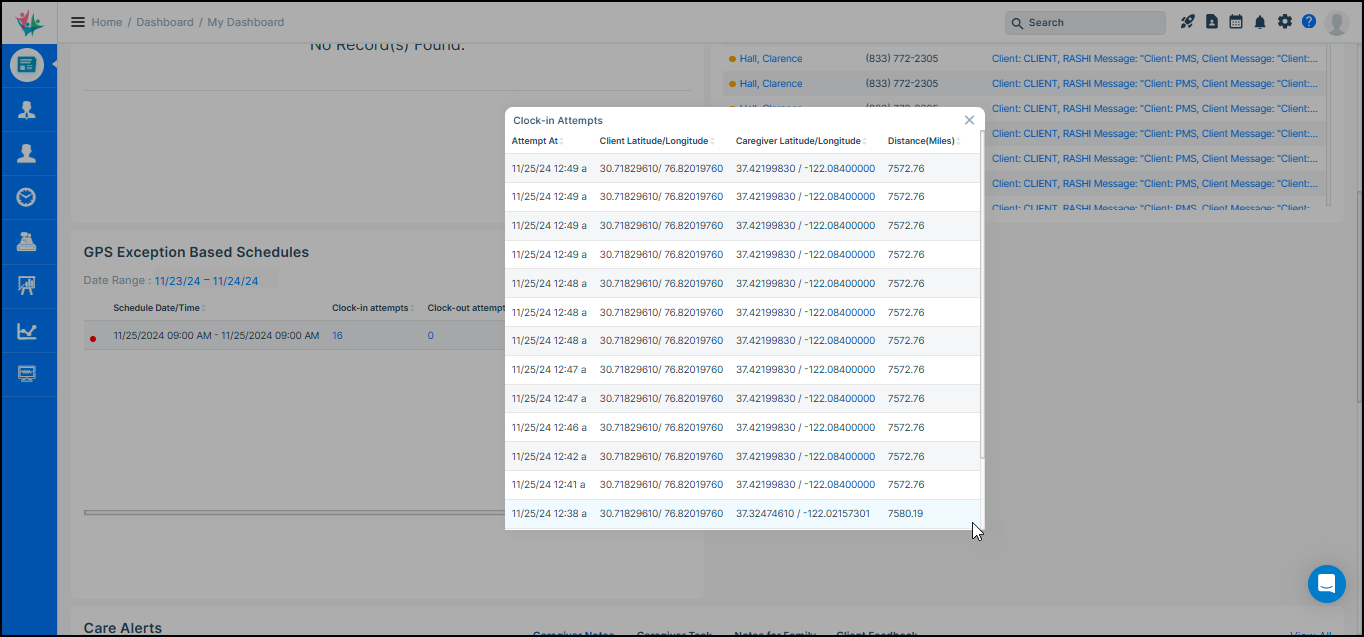 New Widget for GPS Exception Based Schedules - CareSmartz360