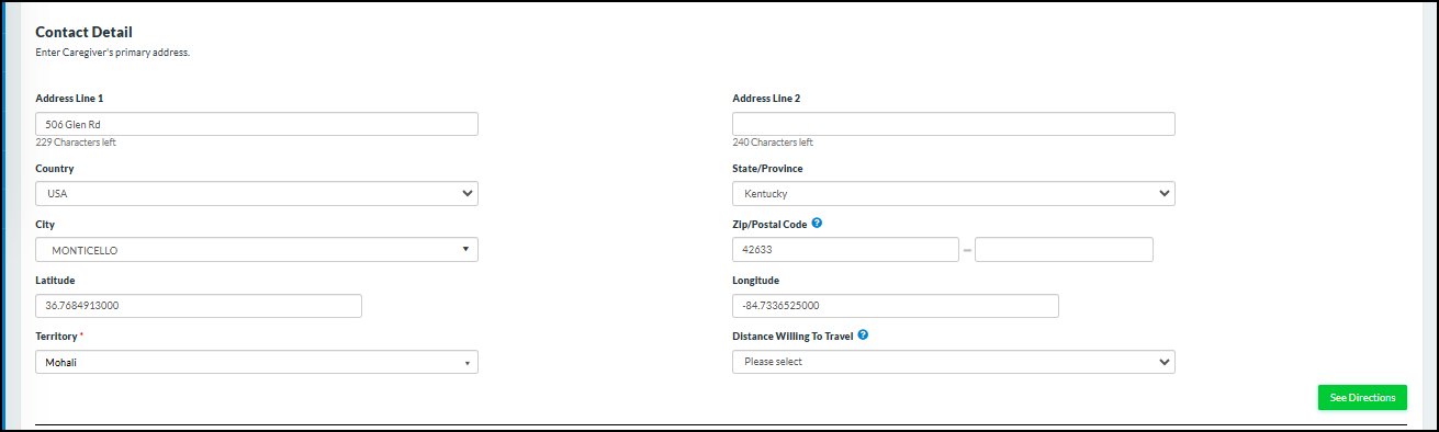 Latitude/longitude on Caregiver profiles - CareSmartz360