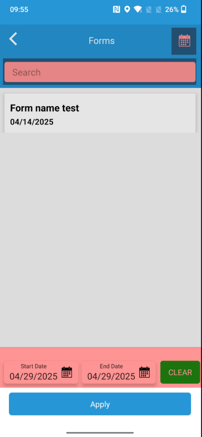 Client form view in caregiver app