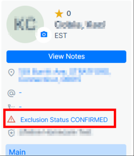 Updated new exclusion check status report feature in caregiver profile