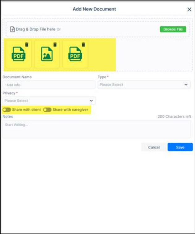 Multi-file document upload feature - Agency Portal