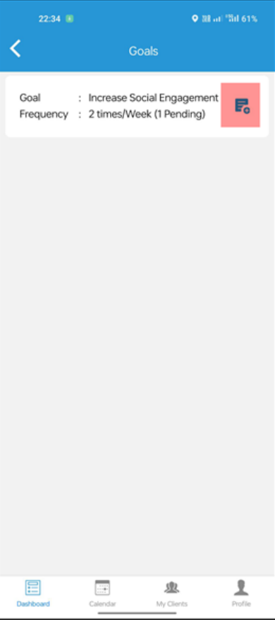 Updated assigned goal details in caregiver app