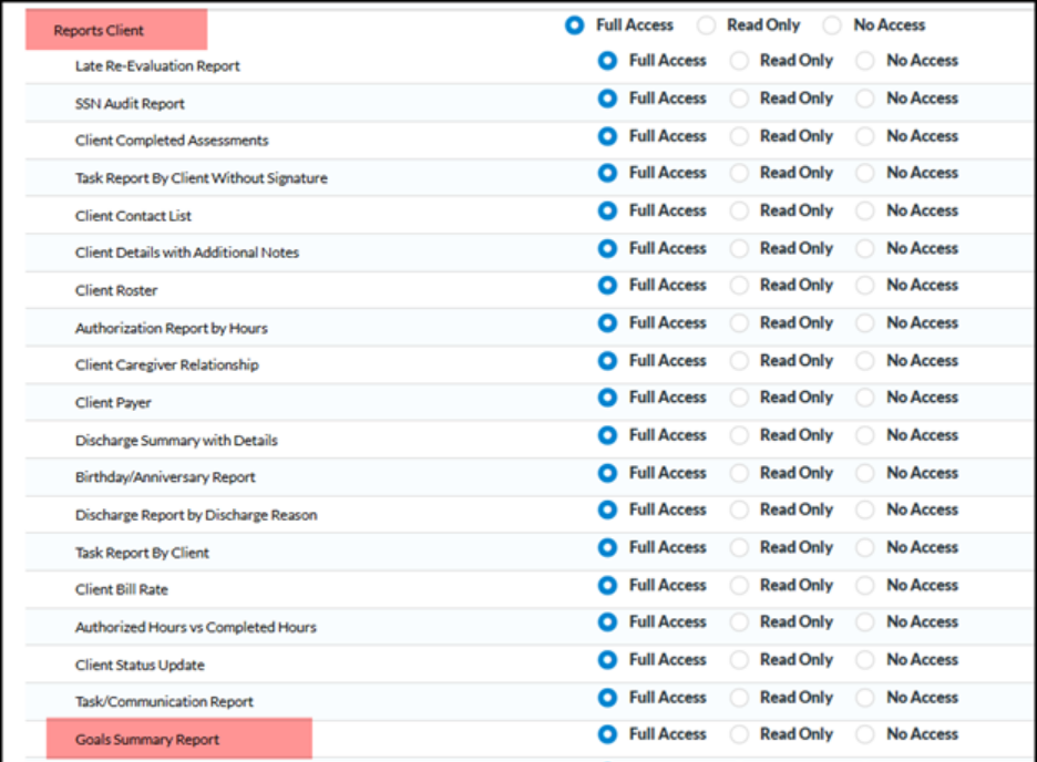 New permission setting under client reports