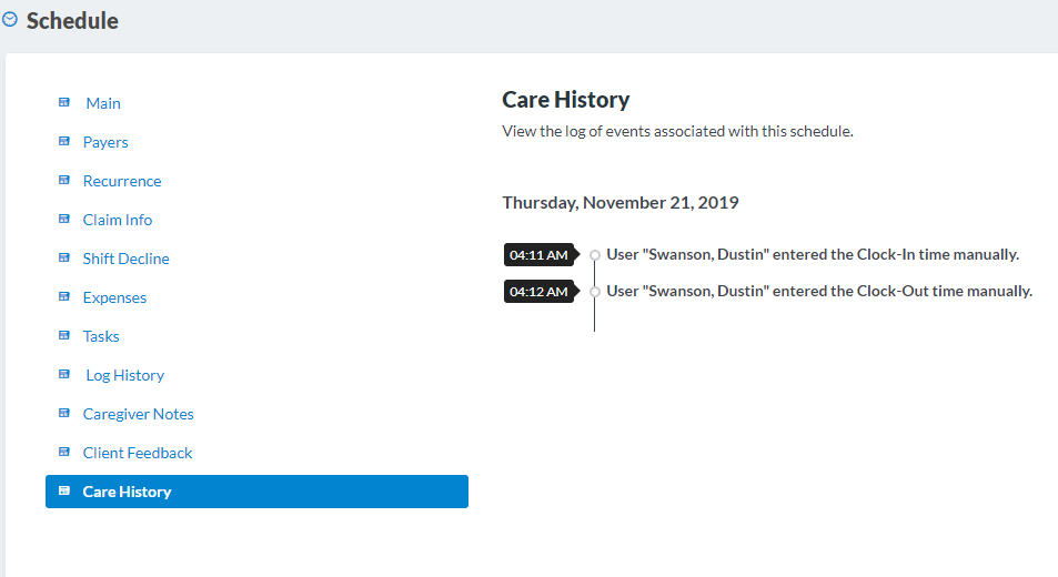 Manual Clock In or Clock out