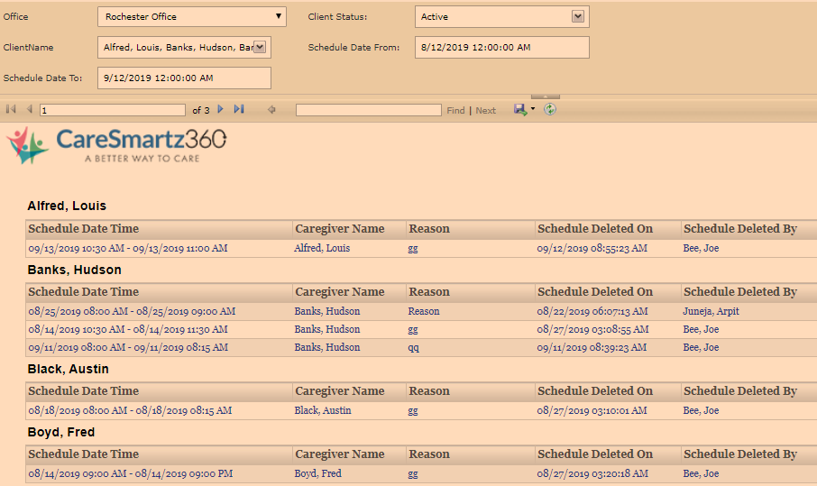 New Report: Deleted Shift(s) Report