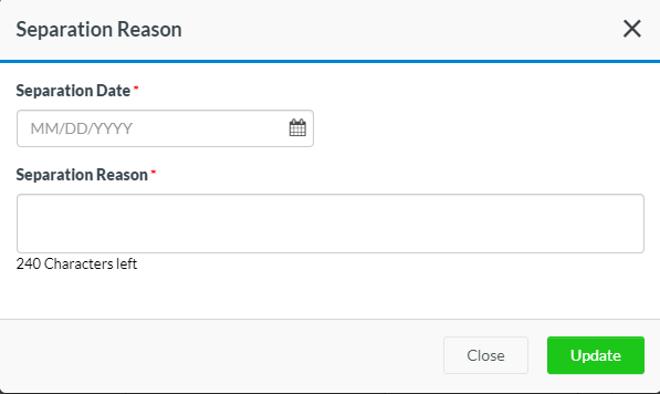 Receive Separation Date