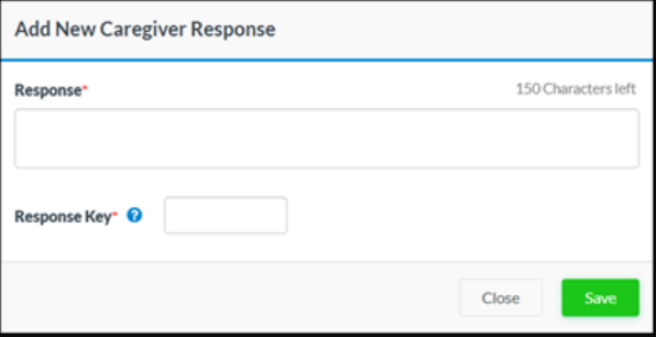 Custom caregiver response form in agency portal