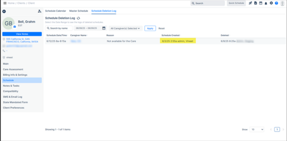 Schedule creation visibility updated in the Agency Portal