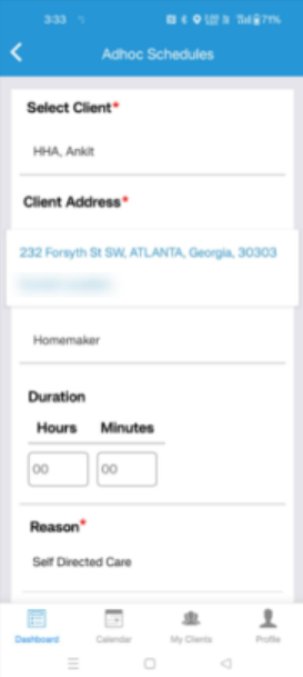 Ad Hoc Scheduling update:current location option disabled