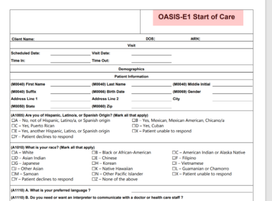 CMS-485 form generation now supported from OASIS assessment