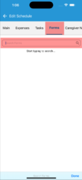 Update in managing client forms in agency mobile app