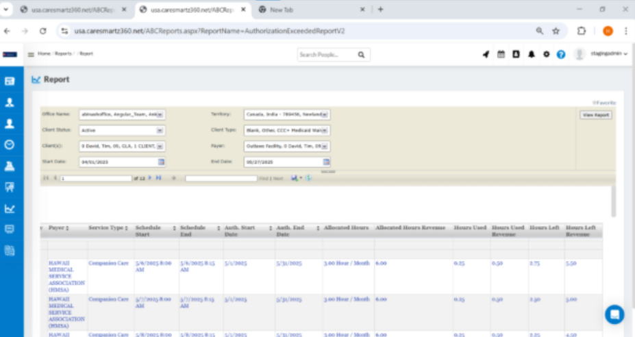 Update in Reports: Exceeded Authorizations now includes revenue columns