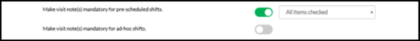 Visit Notes Settings Update in agency portal